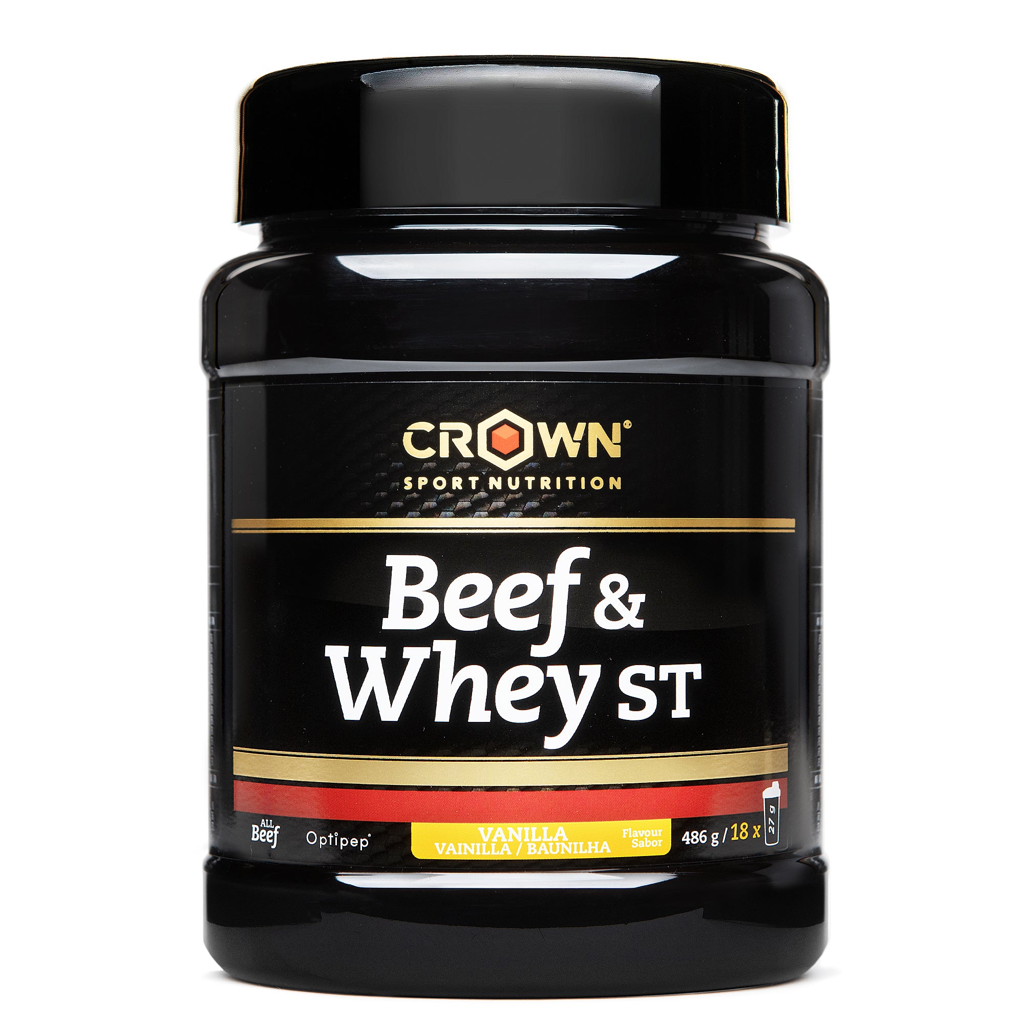 Beef & Whey ST (Vanilla flavor) - 486 g Tin (18 servings) – main product image